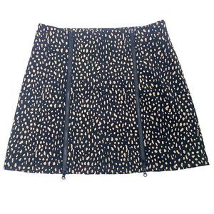 Urban Outfitters Mini Skirt S Black‎ Beige Stretch Animal Print Zipper Detail